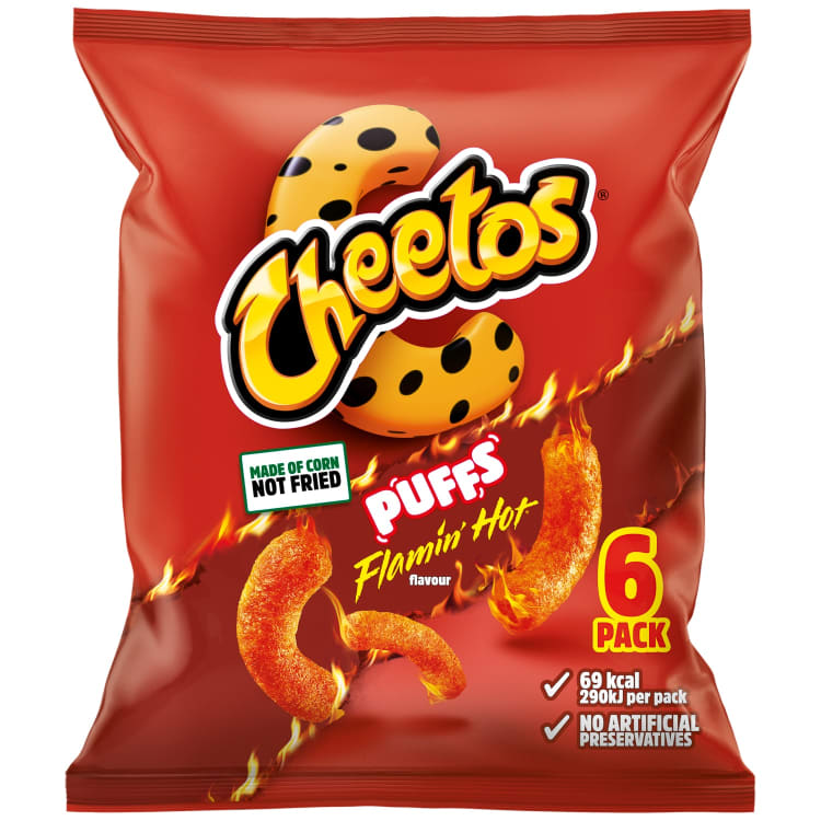Cheetos Flamin’ Hot Csípős Snack 6 db