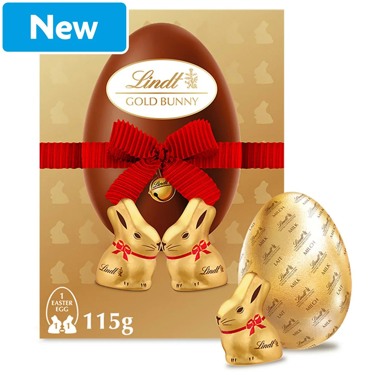 Lindt Tejcsokoládé Tojás Két Mini Lindt Gold Bunny Nyuszival 115 gramm