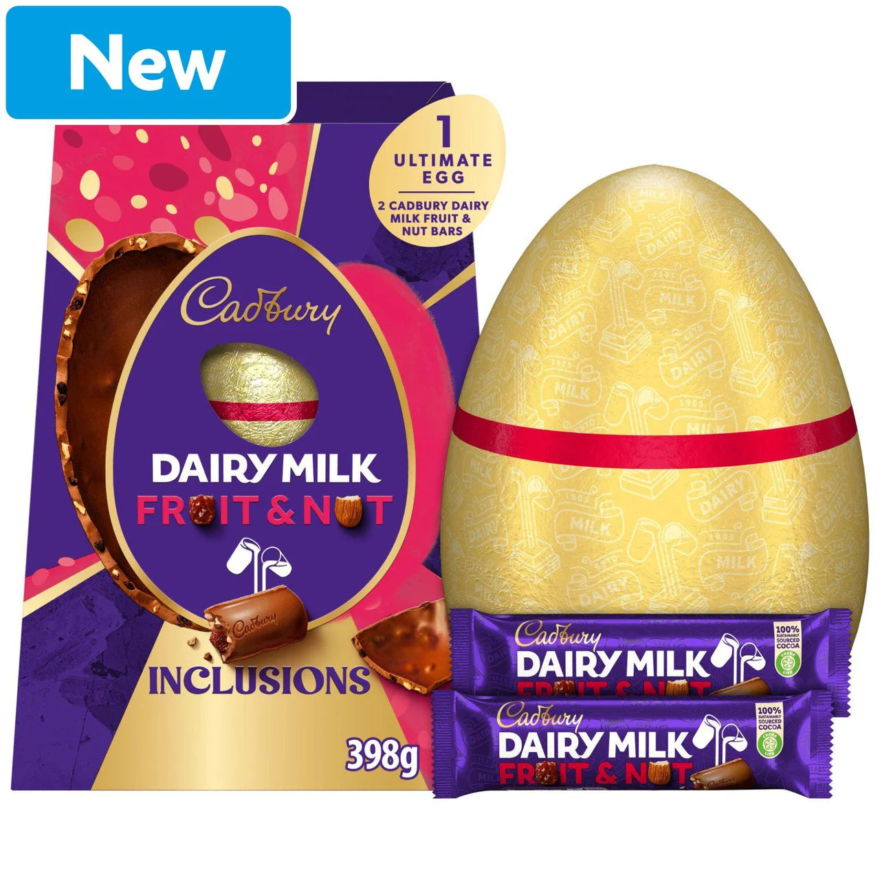 Cadbury Dairy Milk Fruit&Nut Inclusions Tojás 398 gramm
