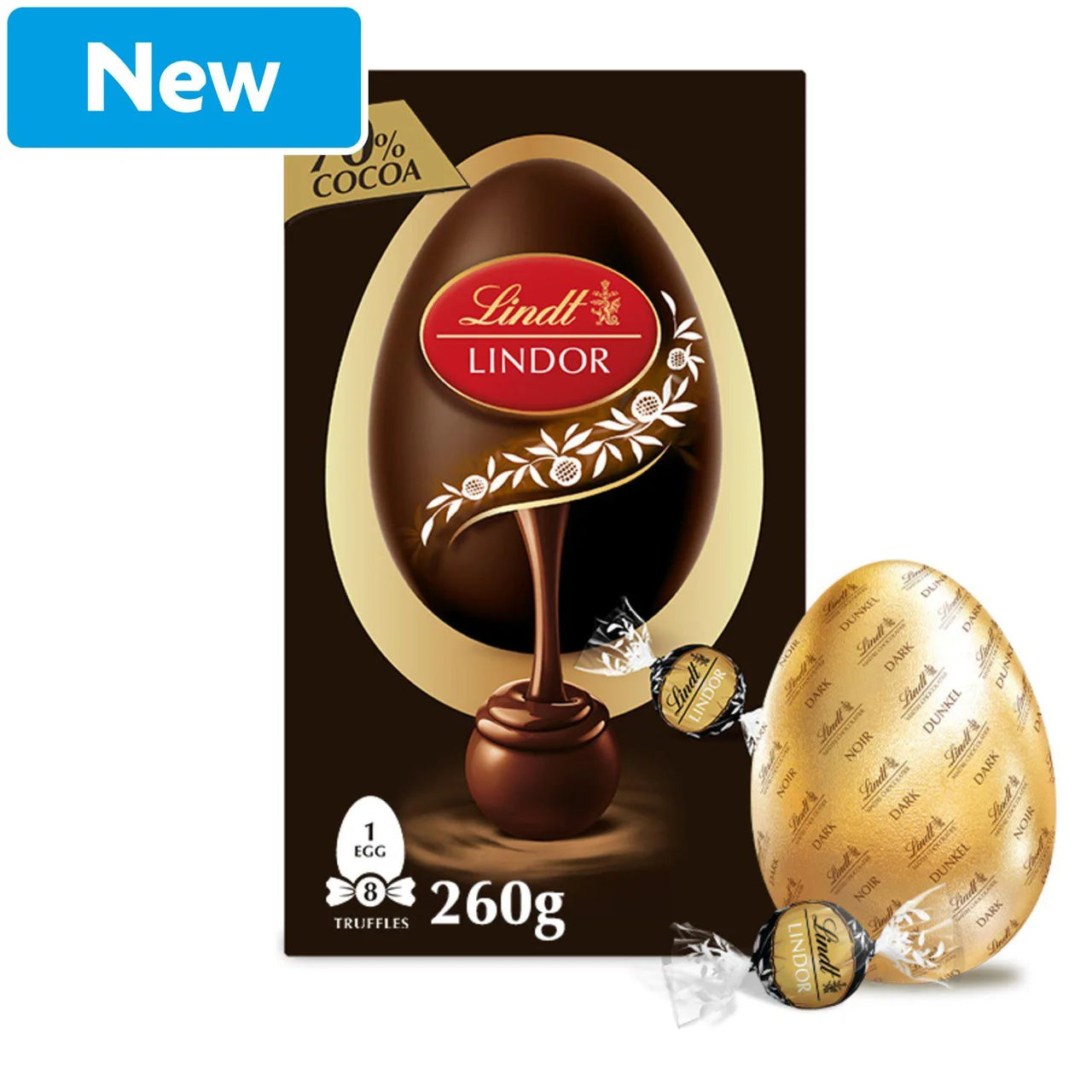 Lindt Lindor 70% Étcsokoládé Tojás Lindor Trüffelekkel 260 gramm