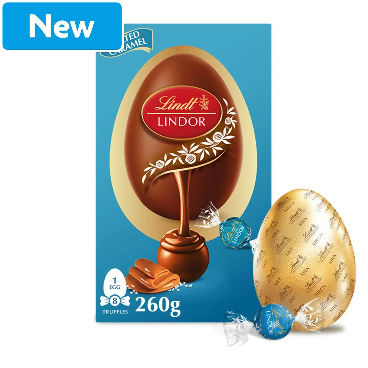 Lindt Lindor Tejcsokoládé Tojás Sóskaramell Trüffelekkel 260 gramm