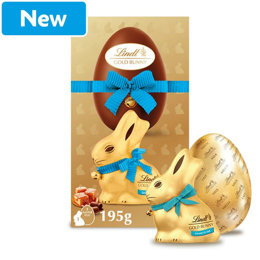 Lindt Gold Bunny Tejcsokoládé Tojás Sóskaramell Nyuszival 195 gramm