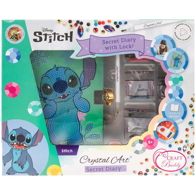 Stitch Gyémántszemes Napló Lakattal