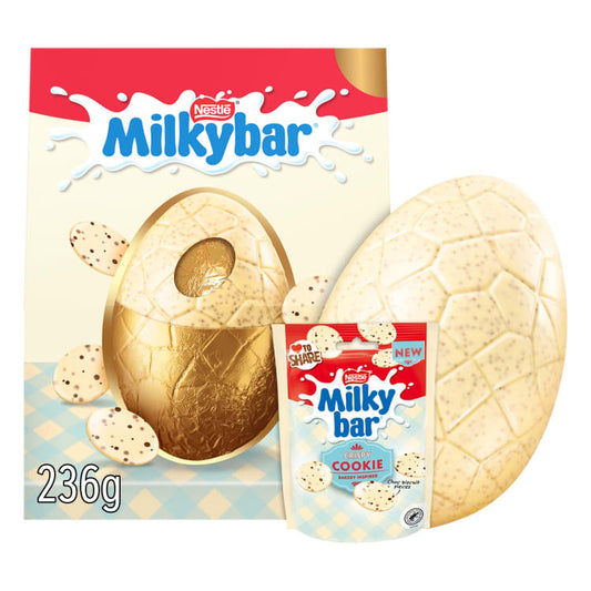 Milkybar Óriás Ropogós Kekszes Fehércsokoládé Tojás 236 gramm